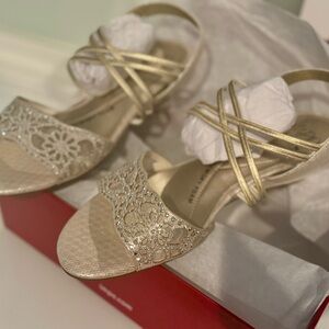 Impo memory foam Elegant Gold Strappy Sandals